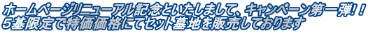 霊園キャンペーン第一弾!！